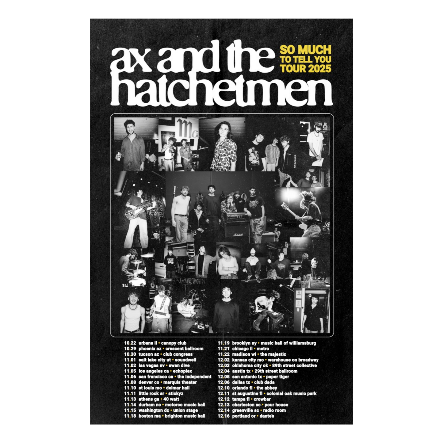 So Much To Tell You Tour Poster